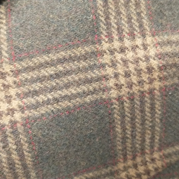 USA Made Wool Plaid Blazer Quality Classic Olive w Tan Tailored Sporting sz12 - Picture 2 of 12